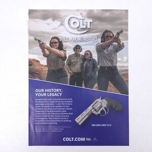 COLT King Cobra Target 22 LR Print Ad Stainless Revolver Family Range Legacy
